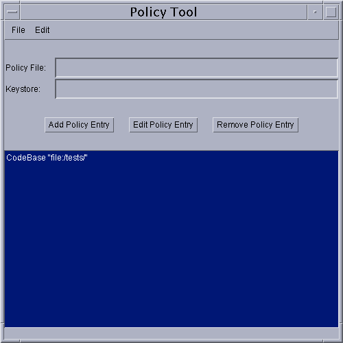 CodeBase $B$,(J 1 $B$D;XDj$5$l$F$$$k(J [Policy Tool] $B%&%#%s%I%&(J